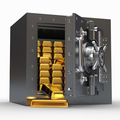 Gold depersonalized Metallberbankkonto