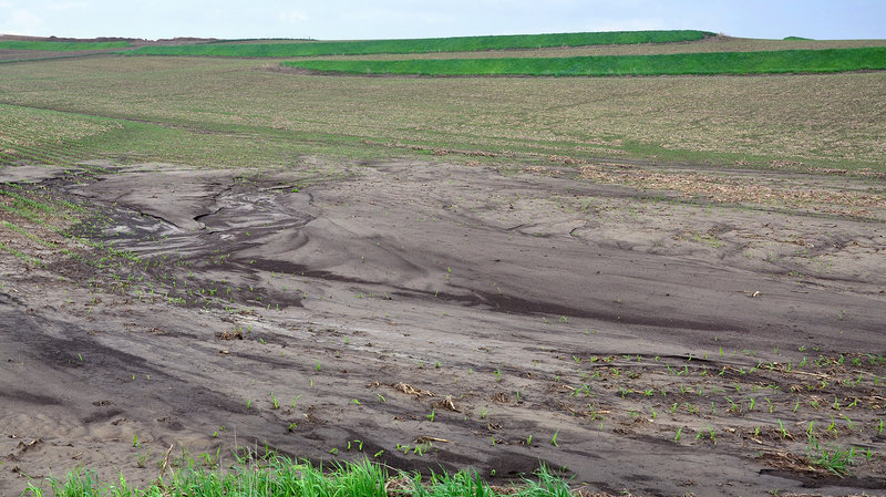 Erosion von bewässertem Land