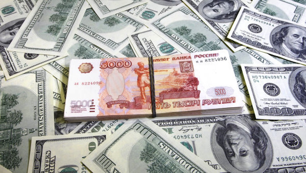 Wat wordt ondersteund door de roebel en de dollar?