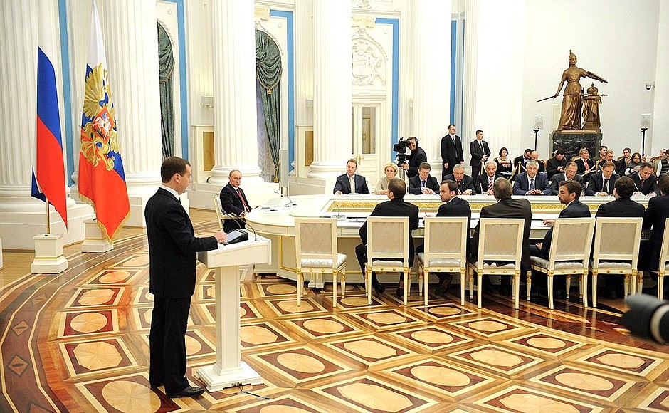 De vergadering van de regering van de Russische Federatie